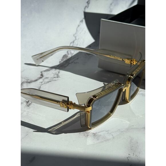 NEW Balmain Admirable Clear Mirror Gold Sunglasses $875 - Picture 6 of 10